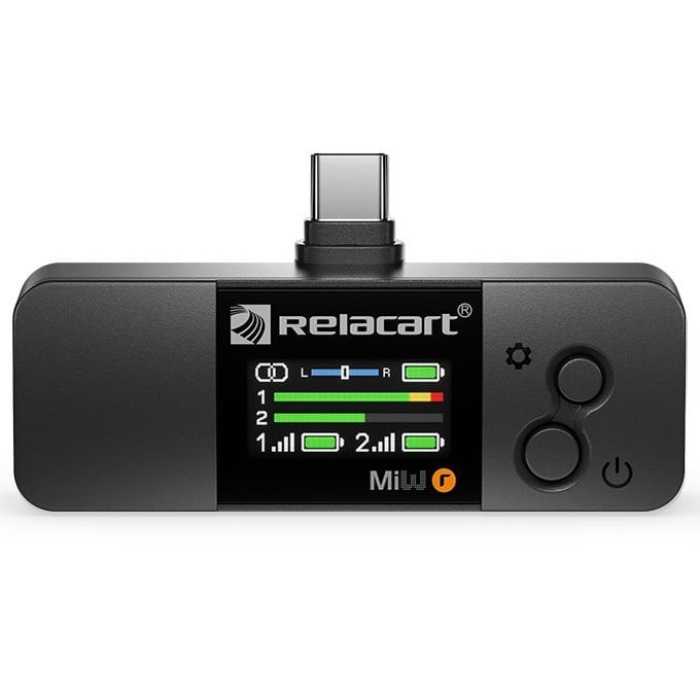 Relacart 12 003 Mi3 İOS Uyumlu Çift Kanal Wireless/Kablosuz Mikrofon Sistemi (Beyaz) | Çift Kanal Kamera ve Mobil Uyumlu Kompakt Alıcı